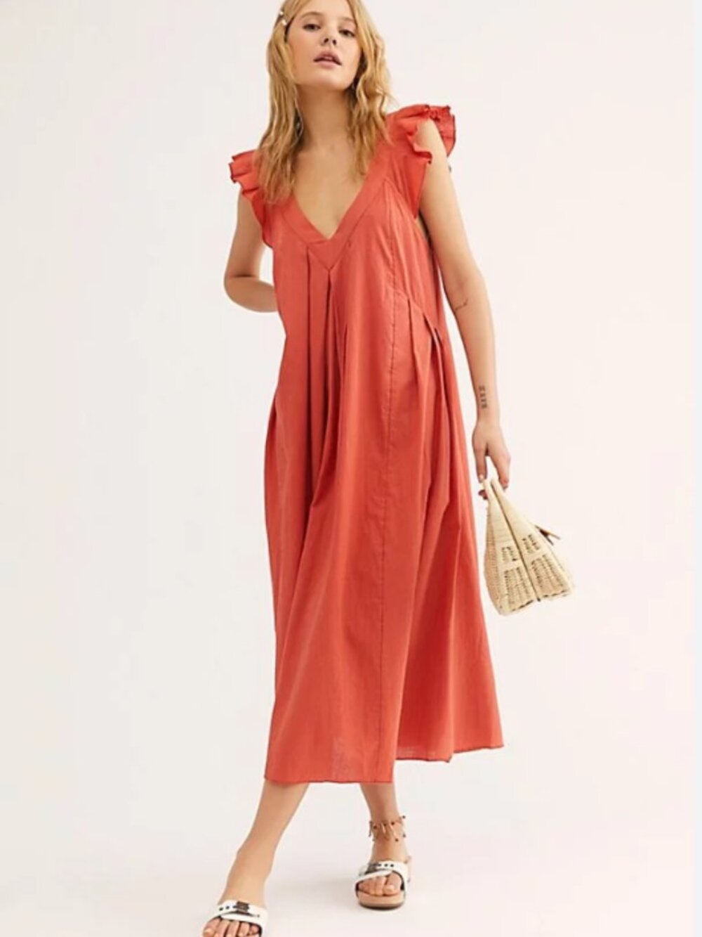 NWOT Free People V-Neck Midi Dress